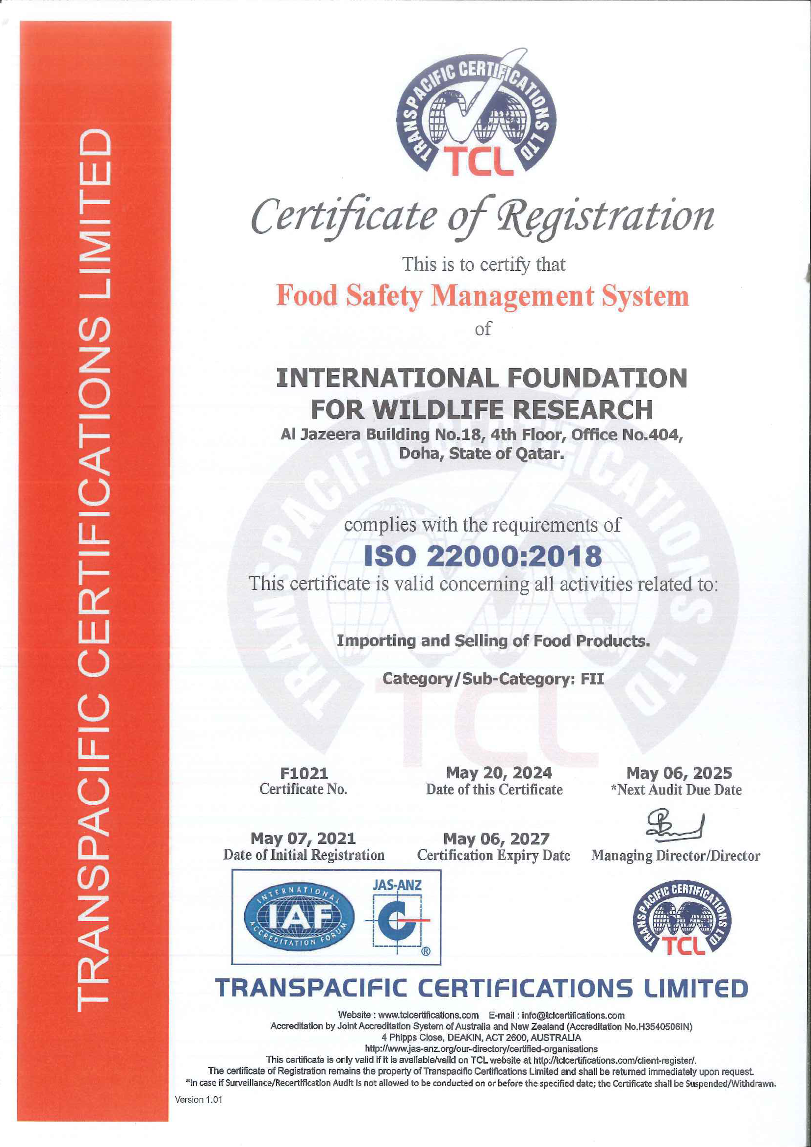 IFWR ISO 22000-2018