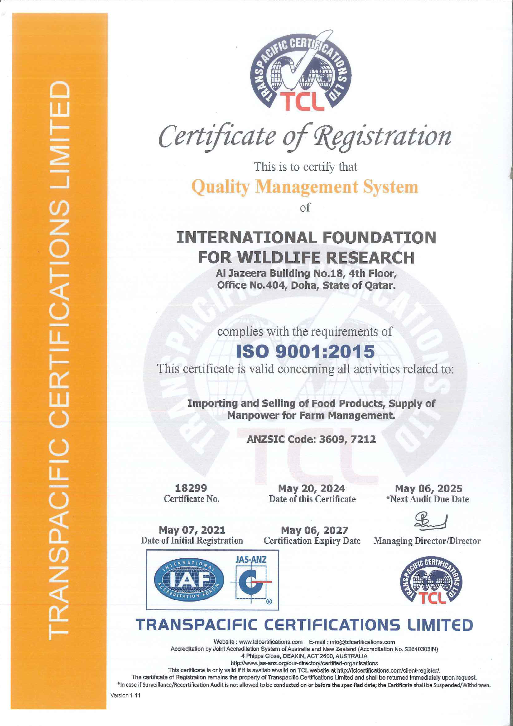 IFWR ISO 9001-2015